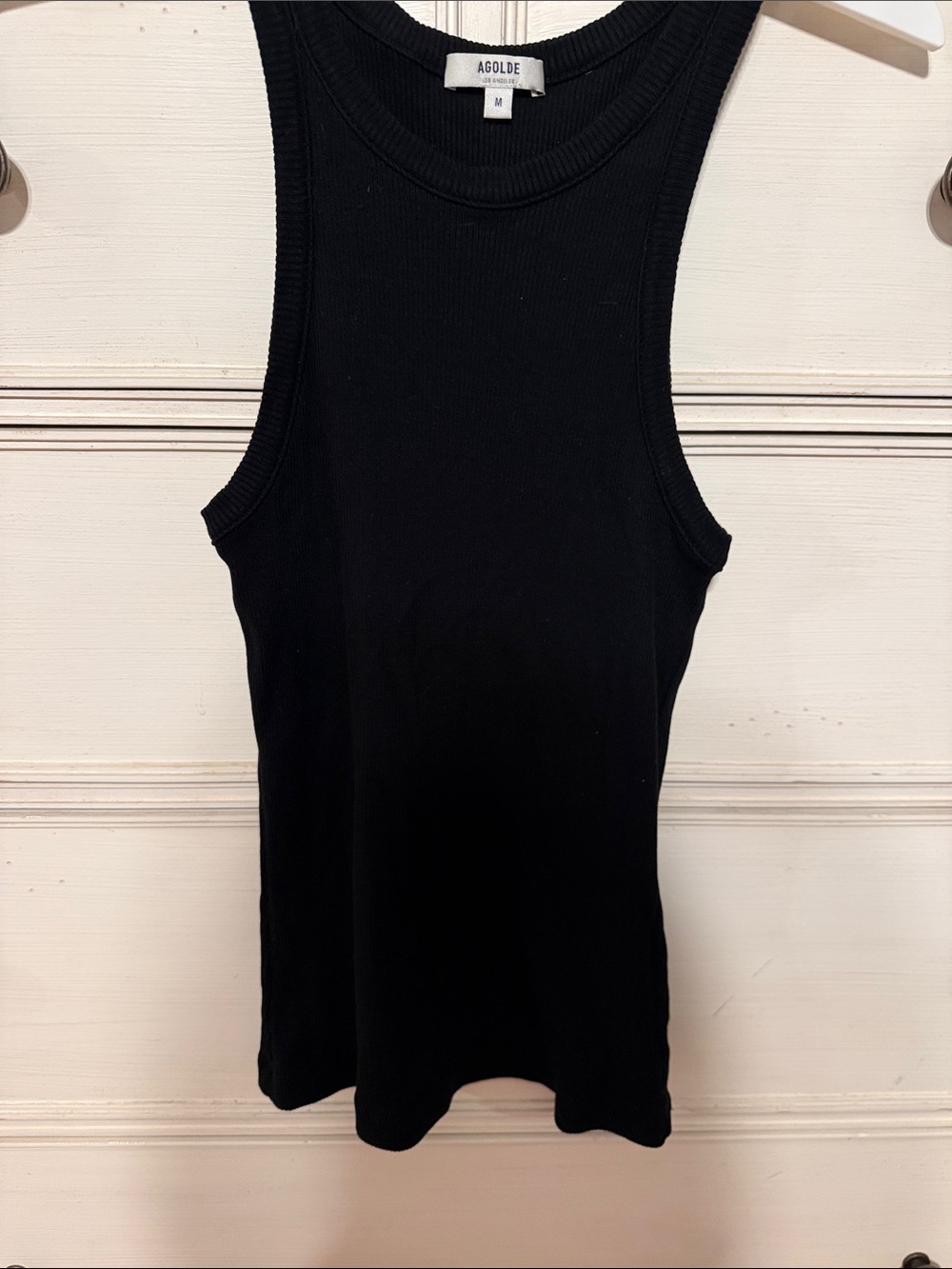 Agolde Black Ribbed Crewneck Tank
